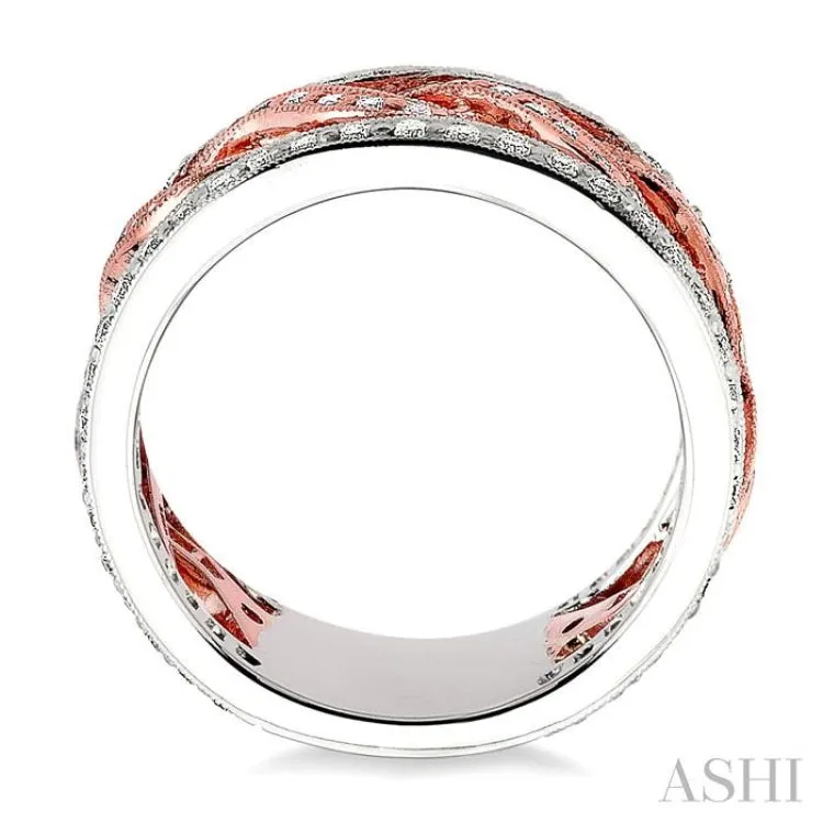 1 Ctw Diamond Fashion Ring in 14K White and Rose Gold