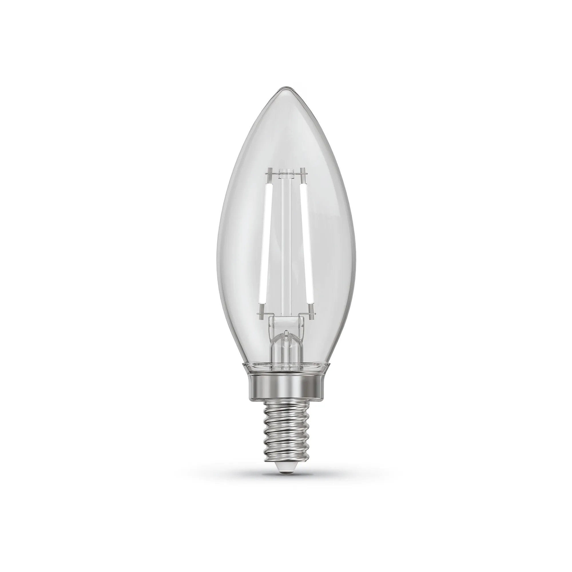 10W (100W Equivalent) Daylight (5000K) B10 Shape (E12 Base) Torpedo Tip LED Exposed White Filament Bulb (3-Pack)