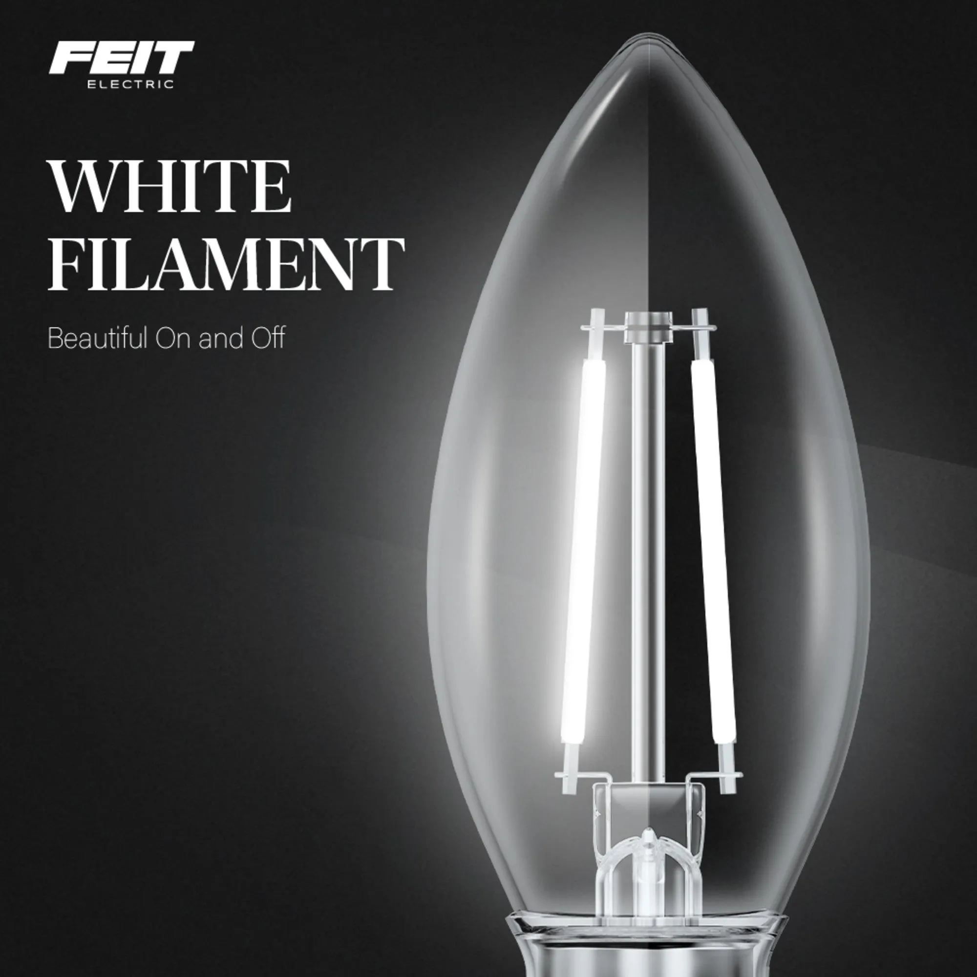 10W (100W Equivalent) Daylight (5000K) B10 Shape (E12 Base) Torpedo Tip LED Exposed White Filament Bulb (3-Pack)