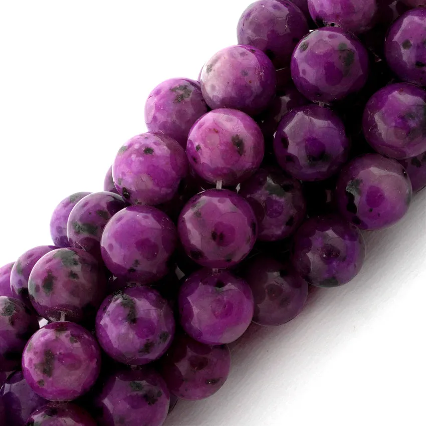 12mm Plain Round Purple Quartz Gem Stone Beads