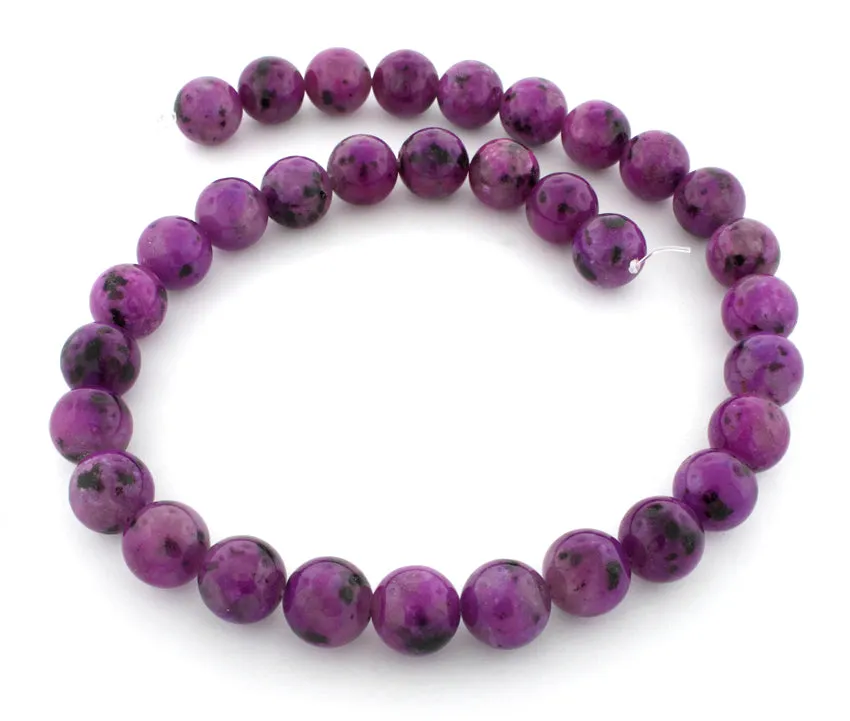 12mm Plain Round Purple Quartz Gem Stone Beads