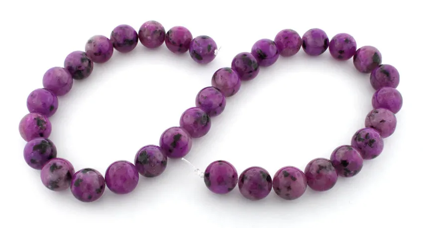 12mm Plain Round Purple Quartz Gem Stone Beads