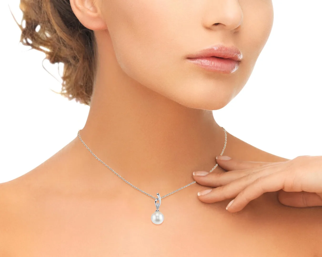 14K Gold Freshwater Pearl & Diamond Camila Pendant