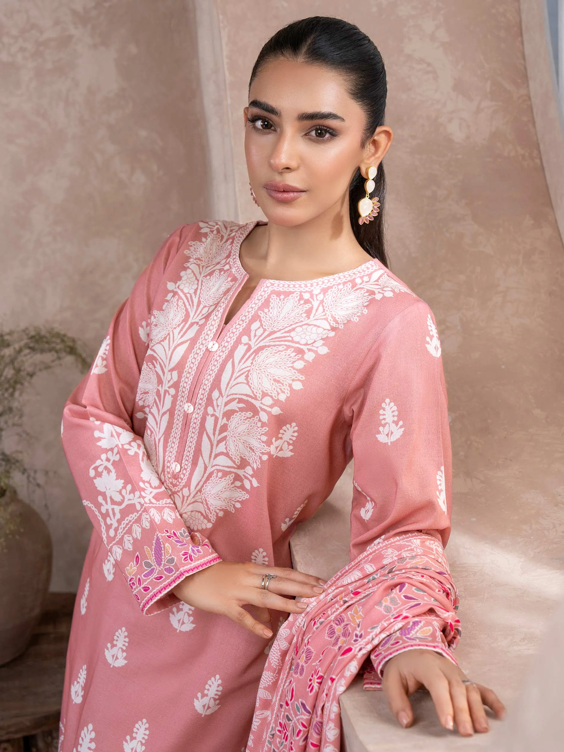 2 Piece Khaddar Suit-Printed (Unstitched)