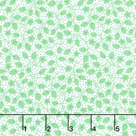 30's Playtime - Leafy Polka Aloe Yardage