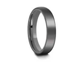 4MM HIGH POLISH GRAY GUNMETAL Tungsten Wedding Band DOME AND GRAY INTERIOR