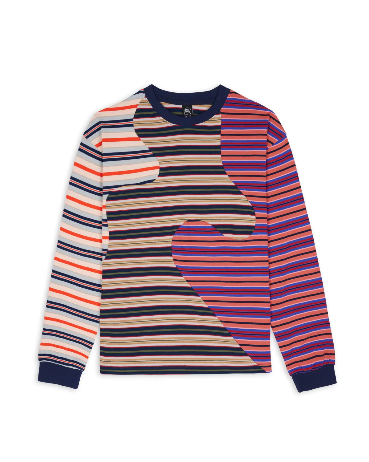 92 Organic Paneled Striped Long Sleeve - Navy Multi