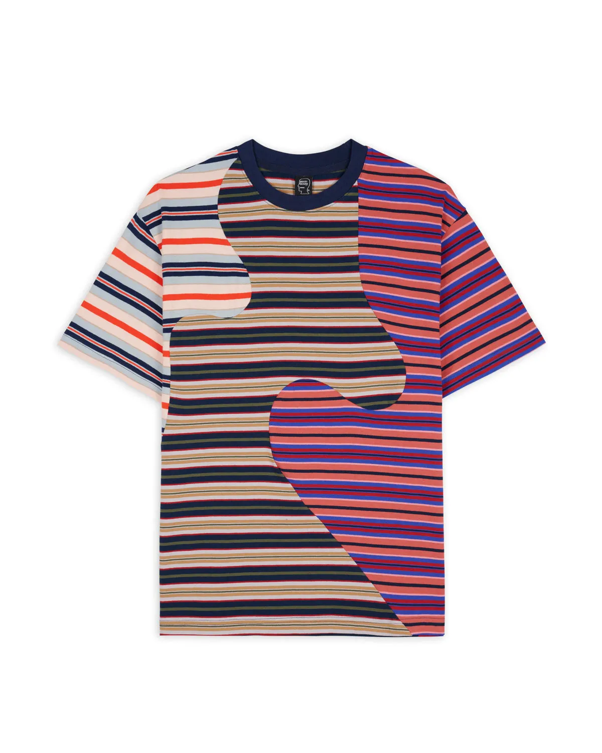 92 Organic Paneled Striped Short Sleeve - Navy Multi