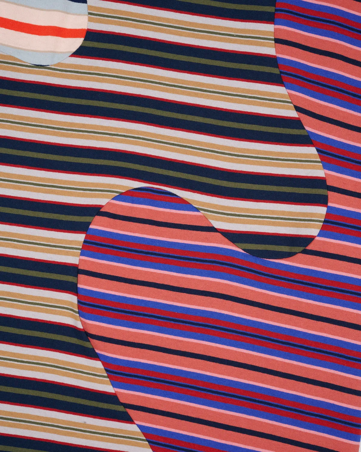 92 Organic Paneled Striped Short Sleeve - Navy Multi