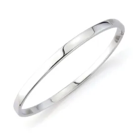 9ct White Gold Flat Bangle