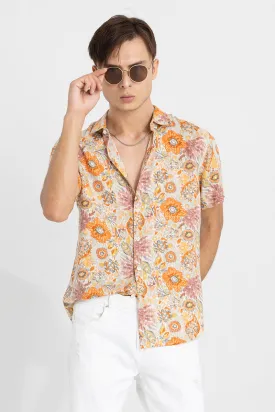 Acoustic Flower Orange Shirt