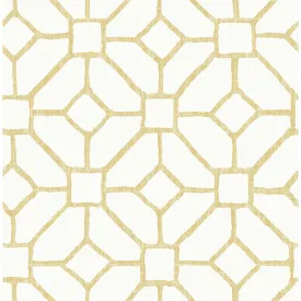 Addis Gold Trellis Wallpaper  | Brewster Wallcovering