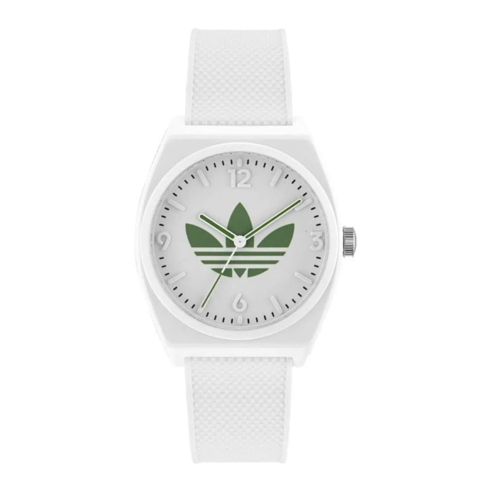 Adidas Originals White Dial Resin Strap Unisex Watch AOST23047