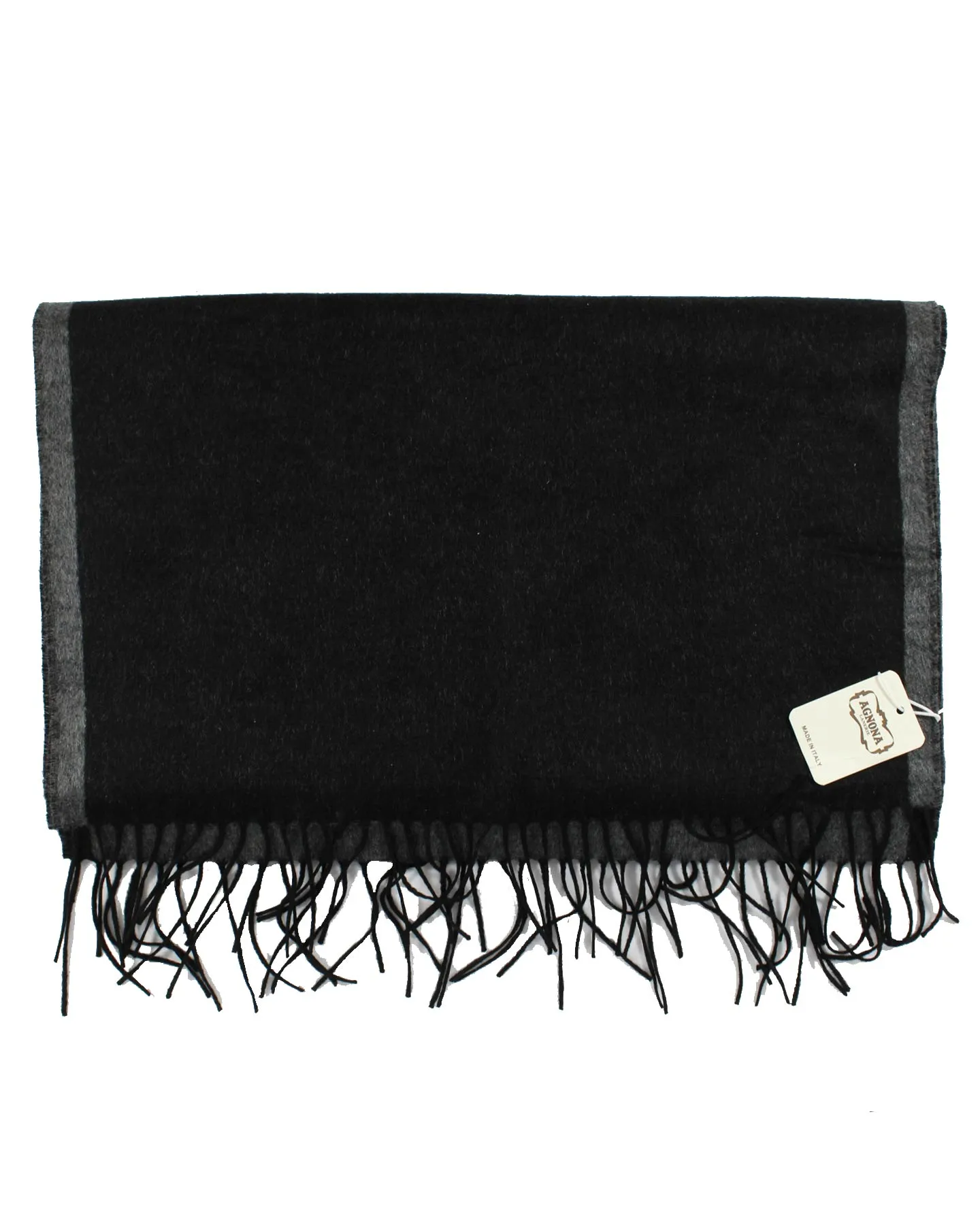 Luxury Black and Gray Silk Scarf Shawl by Agnona - SALE