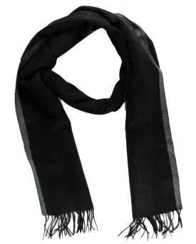 Luxury Black and Gray Silk Scarf Shawl by Agnona - SALE