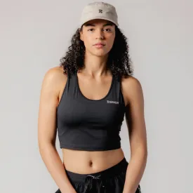 Airware™ Crop Singlet w/ Built in Bra - Black