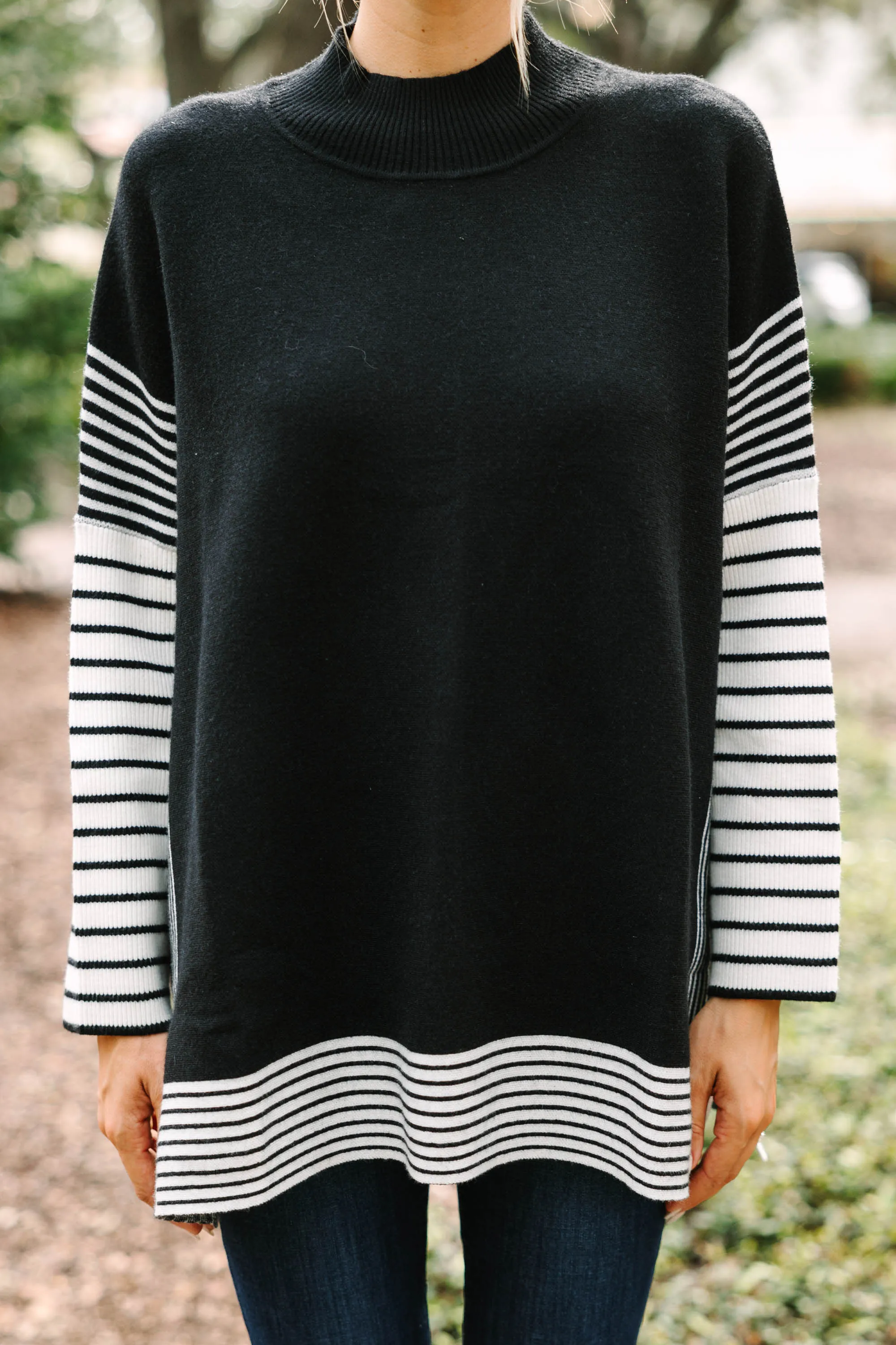 All In Black Striped Tunic