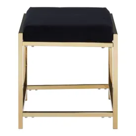 Allure Black Velvet / Gold Finish Stool