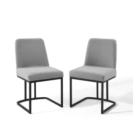 Amplify Sled Base Upholstered Fabric Dining Chairs - Set of 2