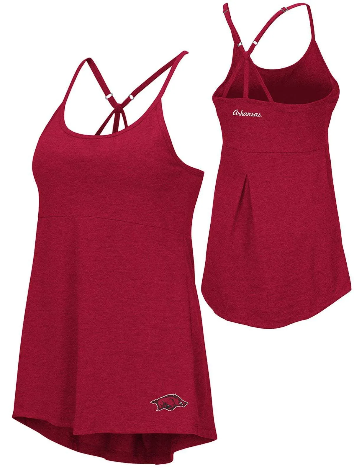 Arkansas Razorbacks Colosseum WOMEN Red Spaghetti Strap Built In Bra Tank Top