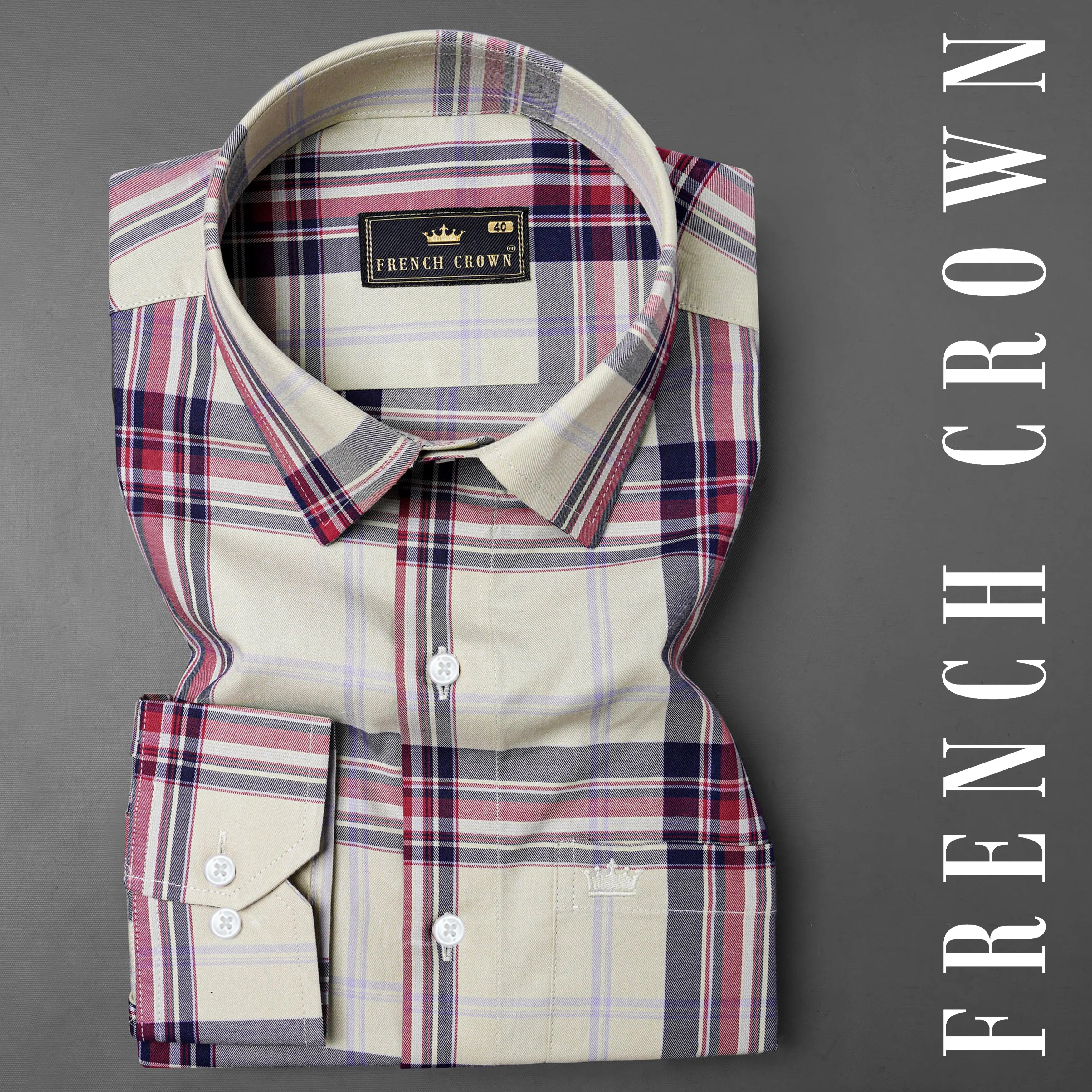 Ash Green Plaid Twill Premium Cotton Shirt