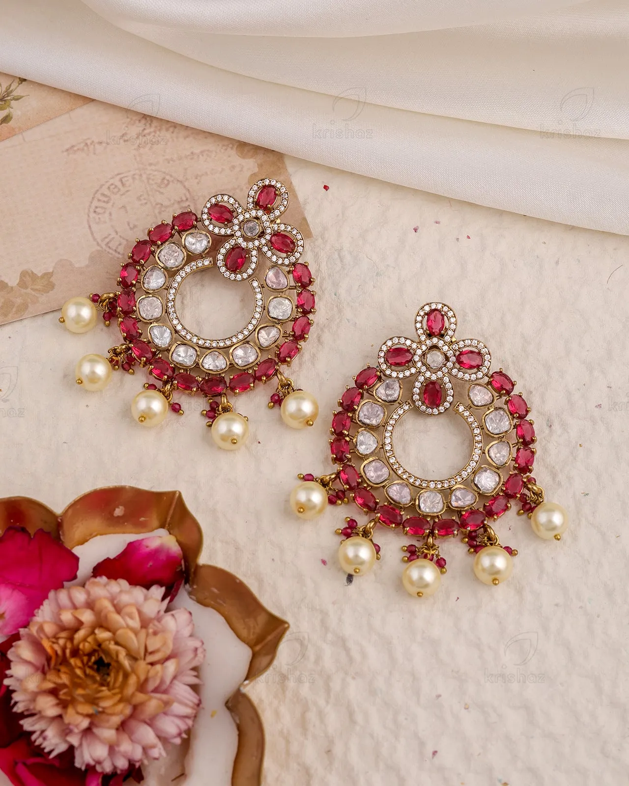 Asha 22k Gold Plated Danglers