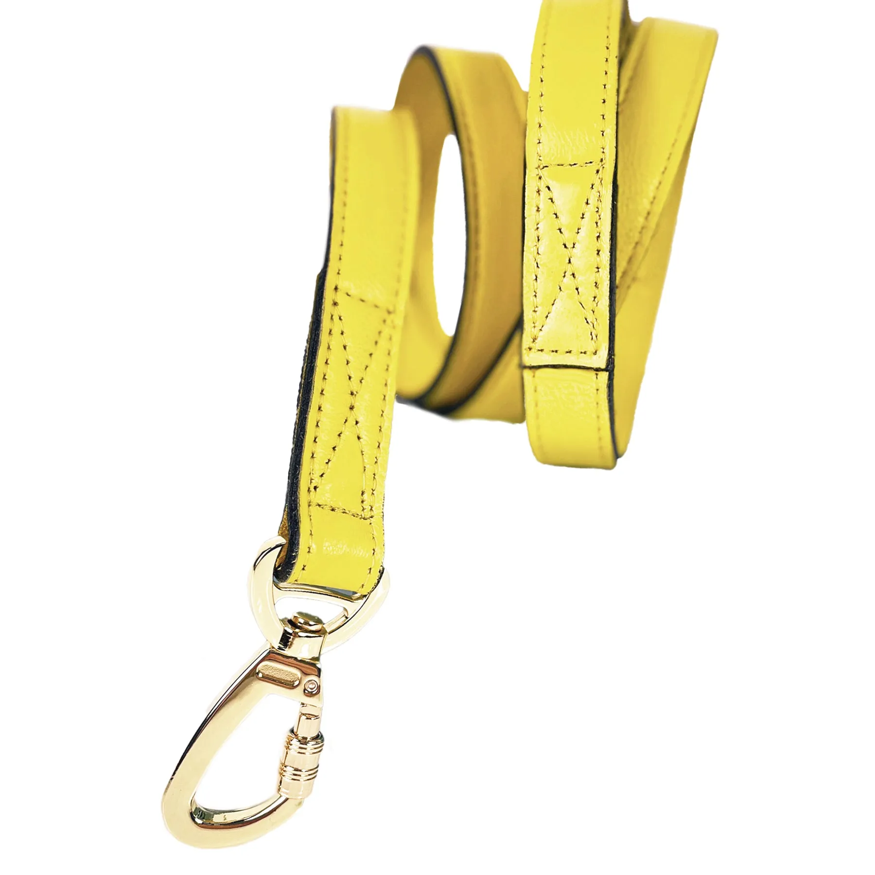 Athena Dog Leash in Canary Yellow & Gold