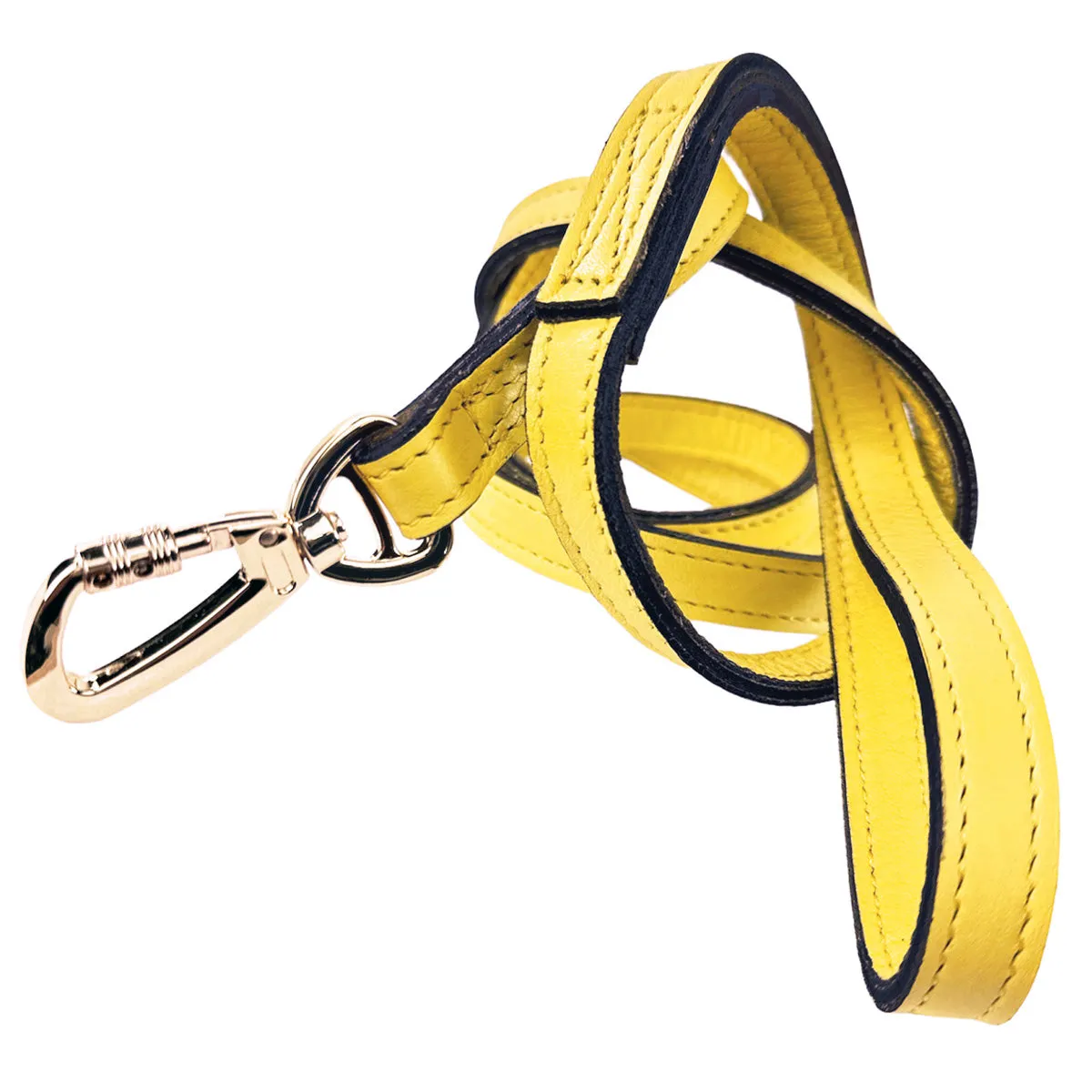 Athena Dog Leash in Canary Yellow & Gold