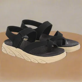 Attitudist Unisex Handcrafted Black Sports Sandal