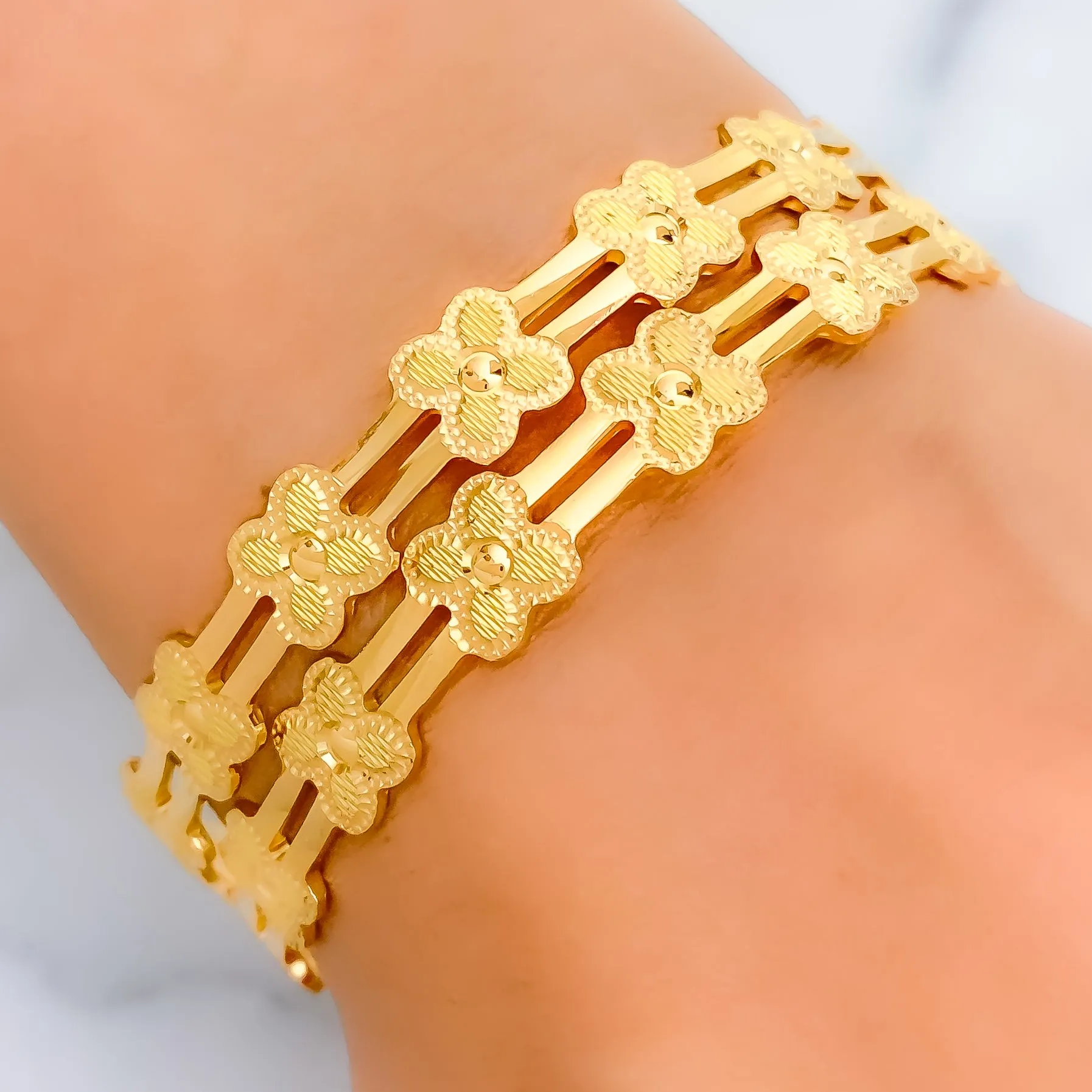 Attractive Textured Flower Bangles