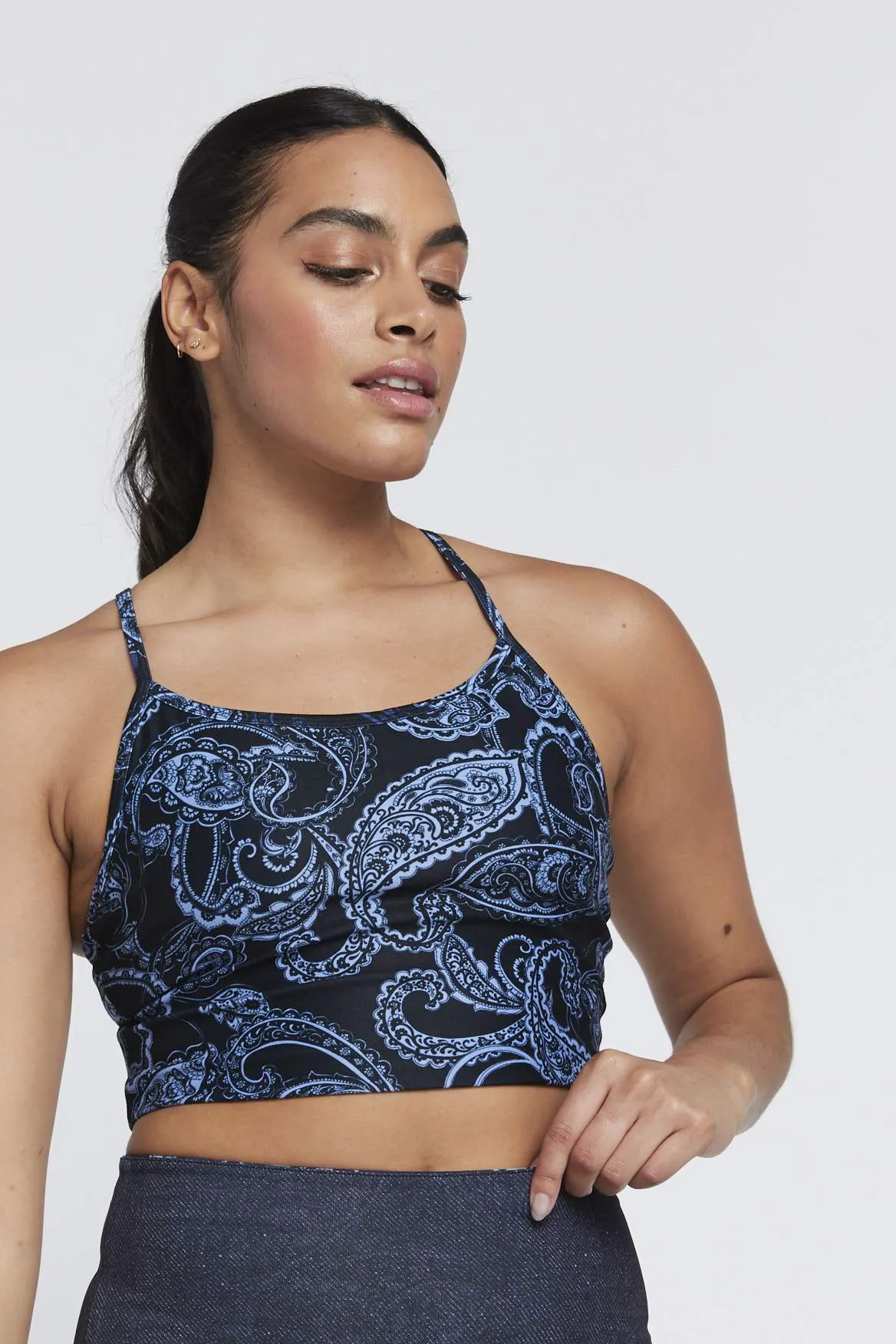 Avery Cropped Tank Sky Paisley