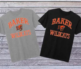 Baker BU Wildcats Vintage Tee