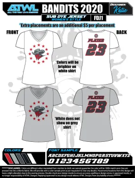 Bandits 9U 2020 Women's Sub Dye Jerseys