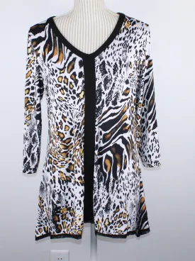 BIANCA NYGARD SPANDEX ANIMAL PRINT TOP LAIDES MEDIUM EUC