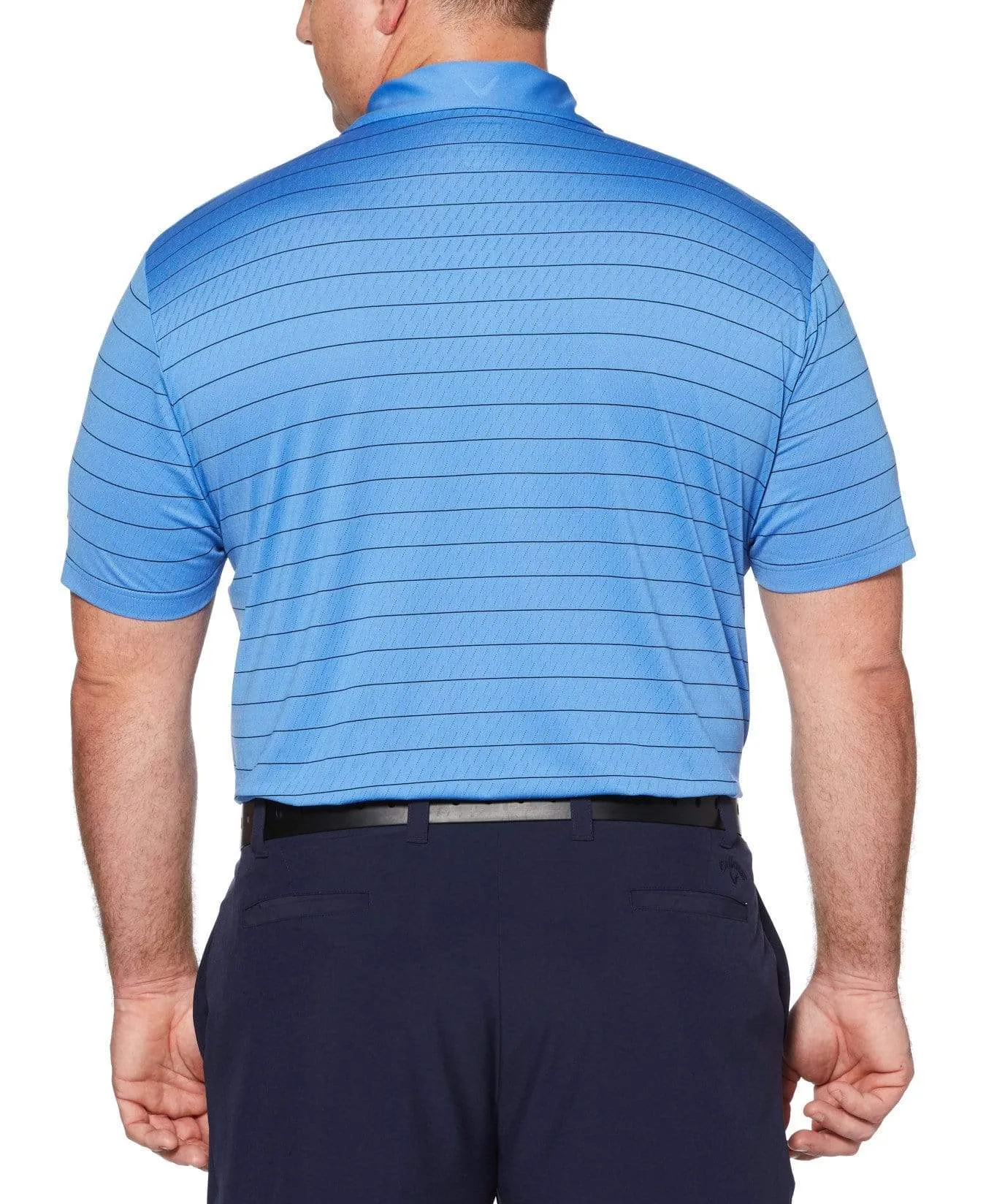 Big& Tall Core Ventilated Stripe Polo with Chevron