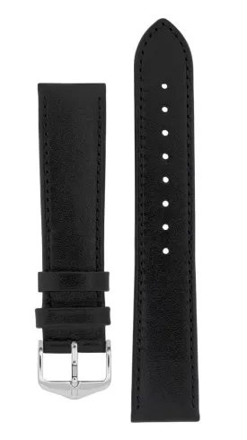 Black Plain 22MM Leather strap