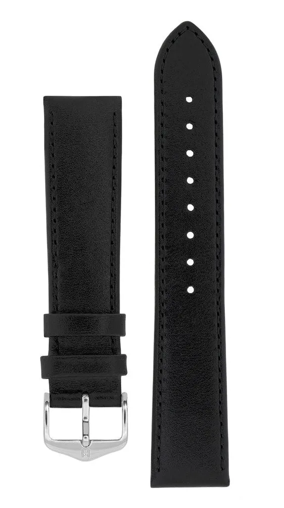 Black Plain 22MM Leather strap