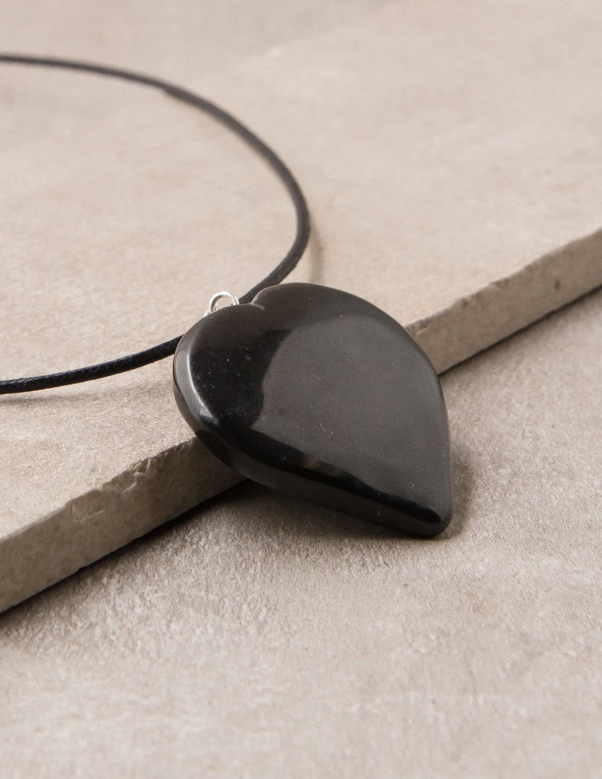 Black Tourmaline Heart Pendant