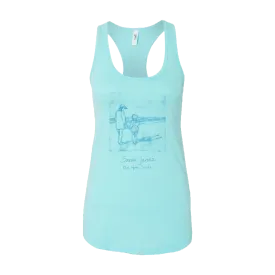 Blue Heron Suite Blue Women's Racerback Tank Top