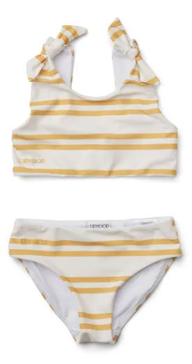 Bow Bikini Set-Creme de la Creme/Jojoba Stripe