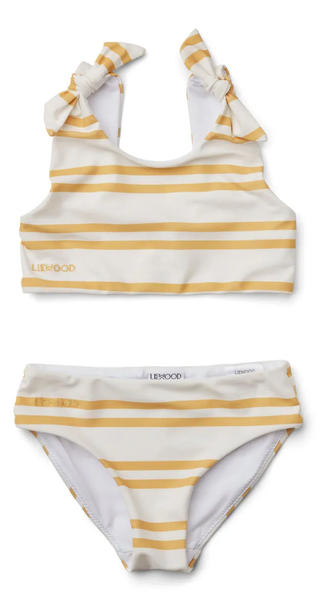 Bow Bikini Set-Creme de la Creme/Jojoba Stripe