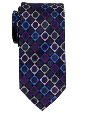 Boy's Tie 23115 Navy/Grey/Purple