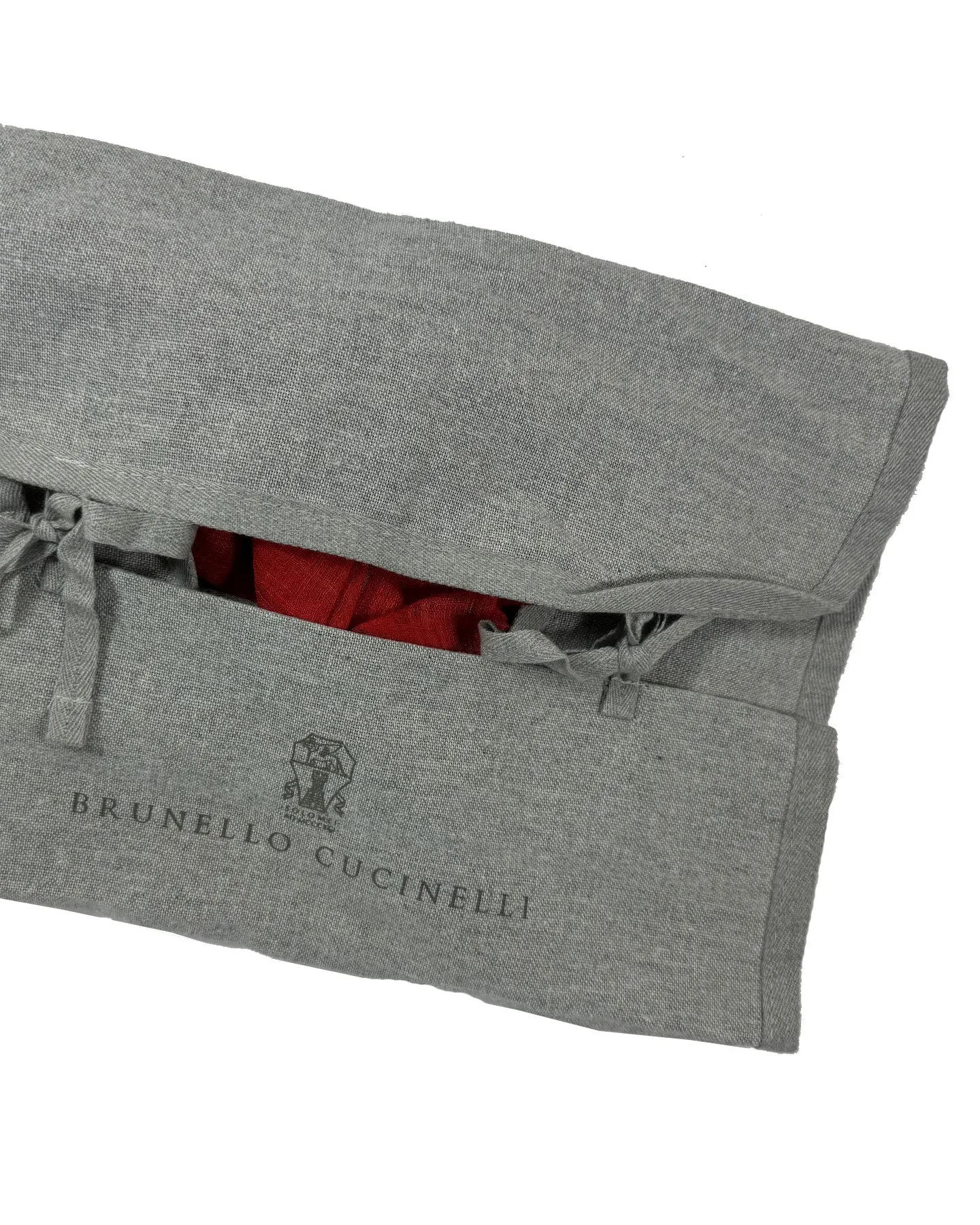 Brunello Cucinelli Linen Scarf Fire Red Design - Men Collection SALE