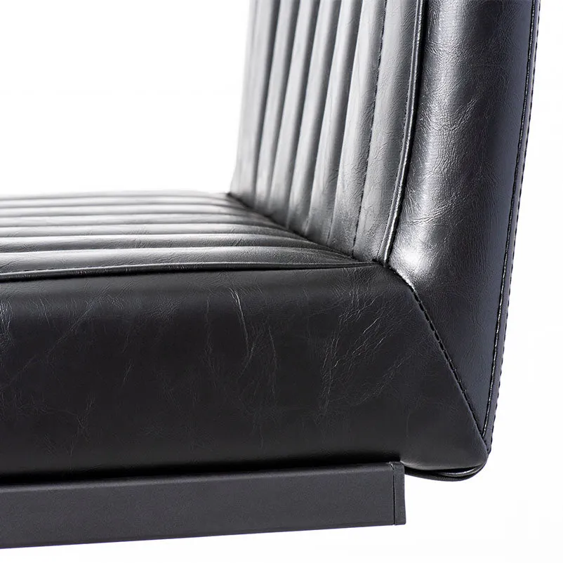 Modern Black Leather Bar Stool, 65cm - CAL Series