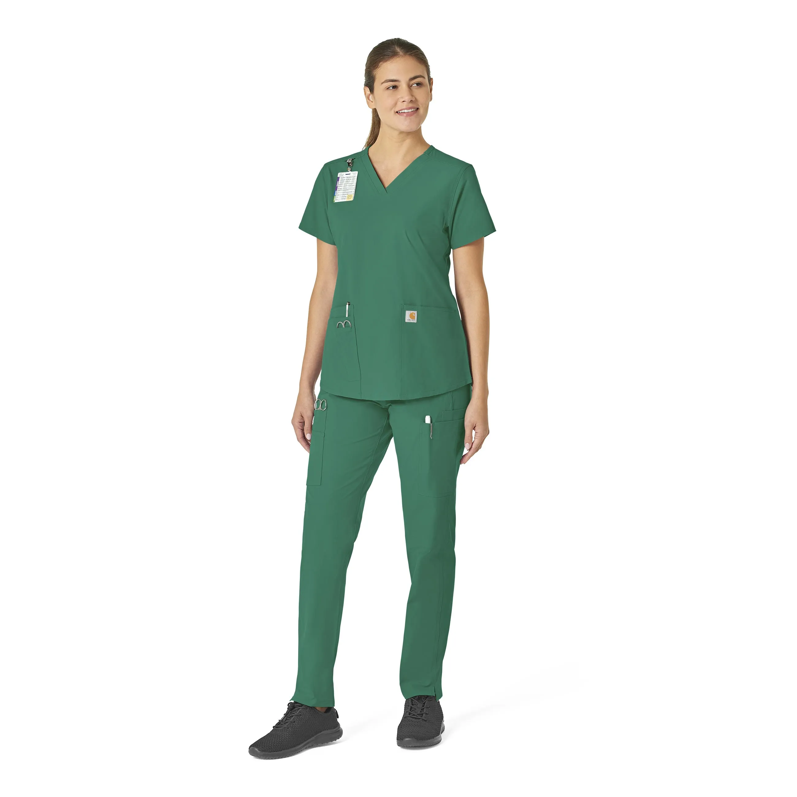 Carhartt Force Essentials Women's V-Neck Scrub Top - Hunter