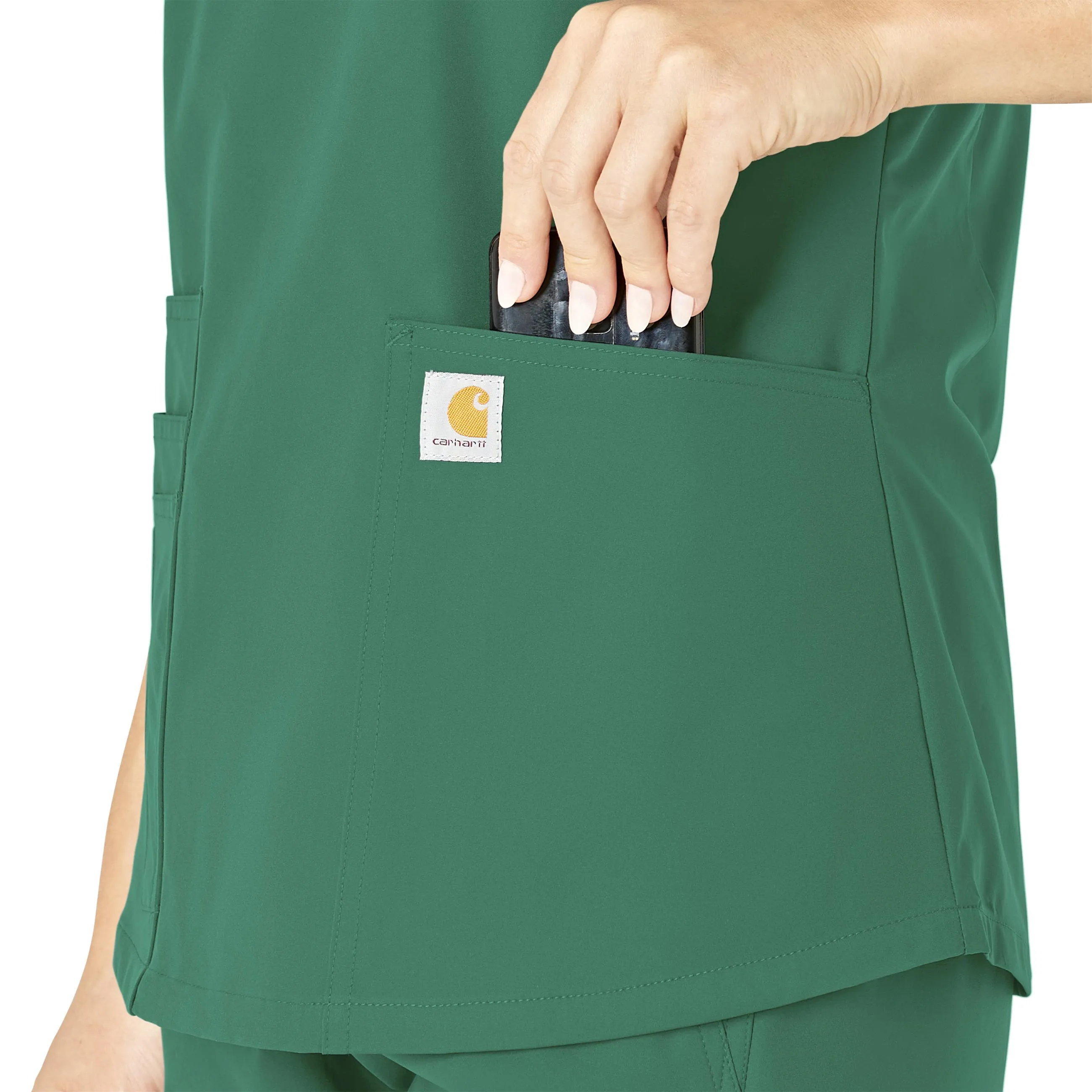 Carhartt Force Essentials Women's V-Neck Scrub Top - Hunter