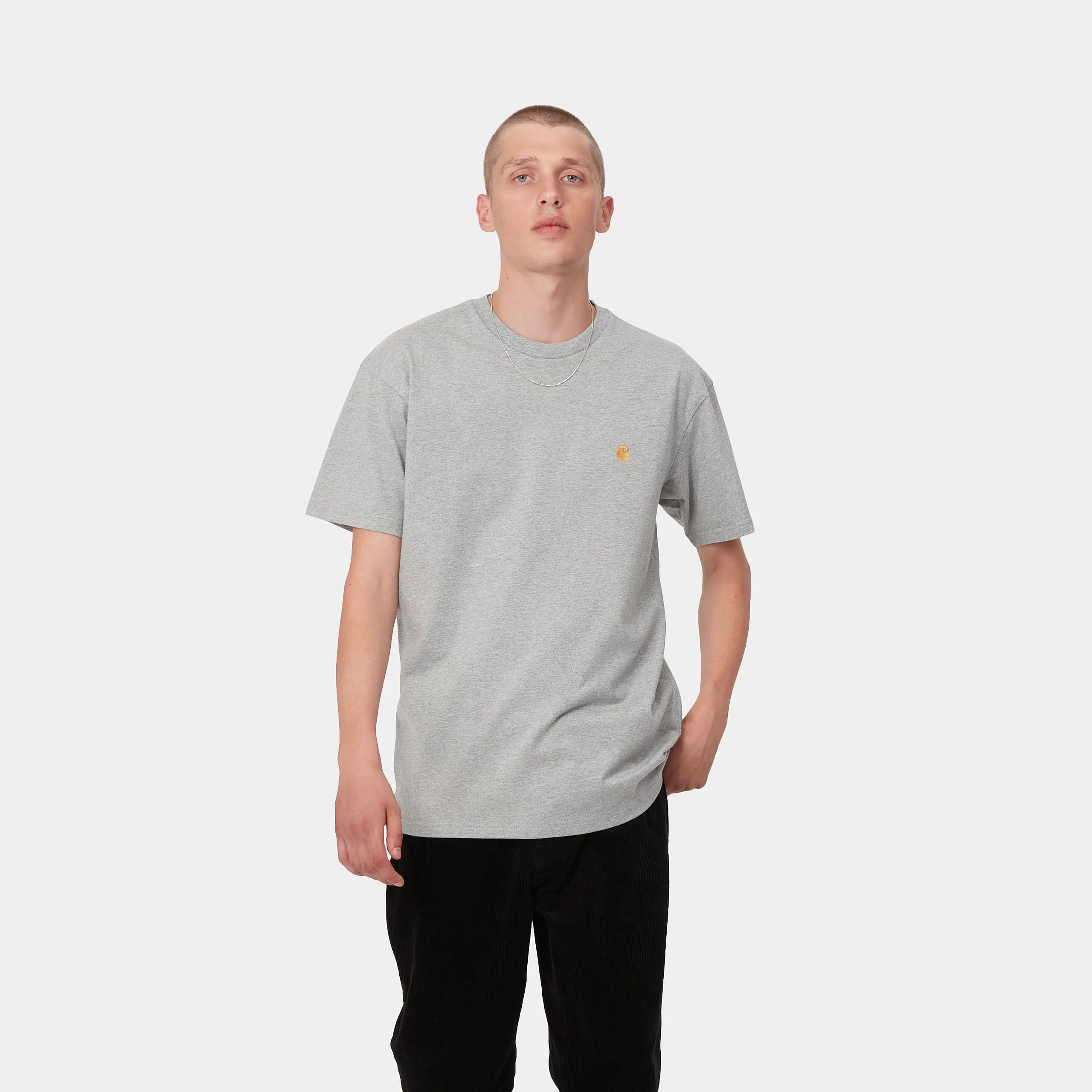 Carhartt S/S Chase T-shirt Grey Heather / Gold