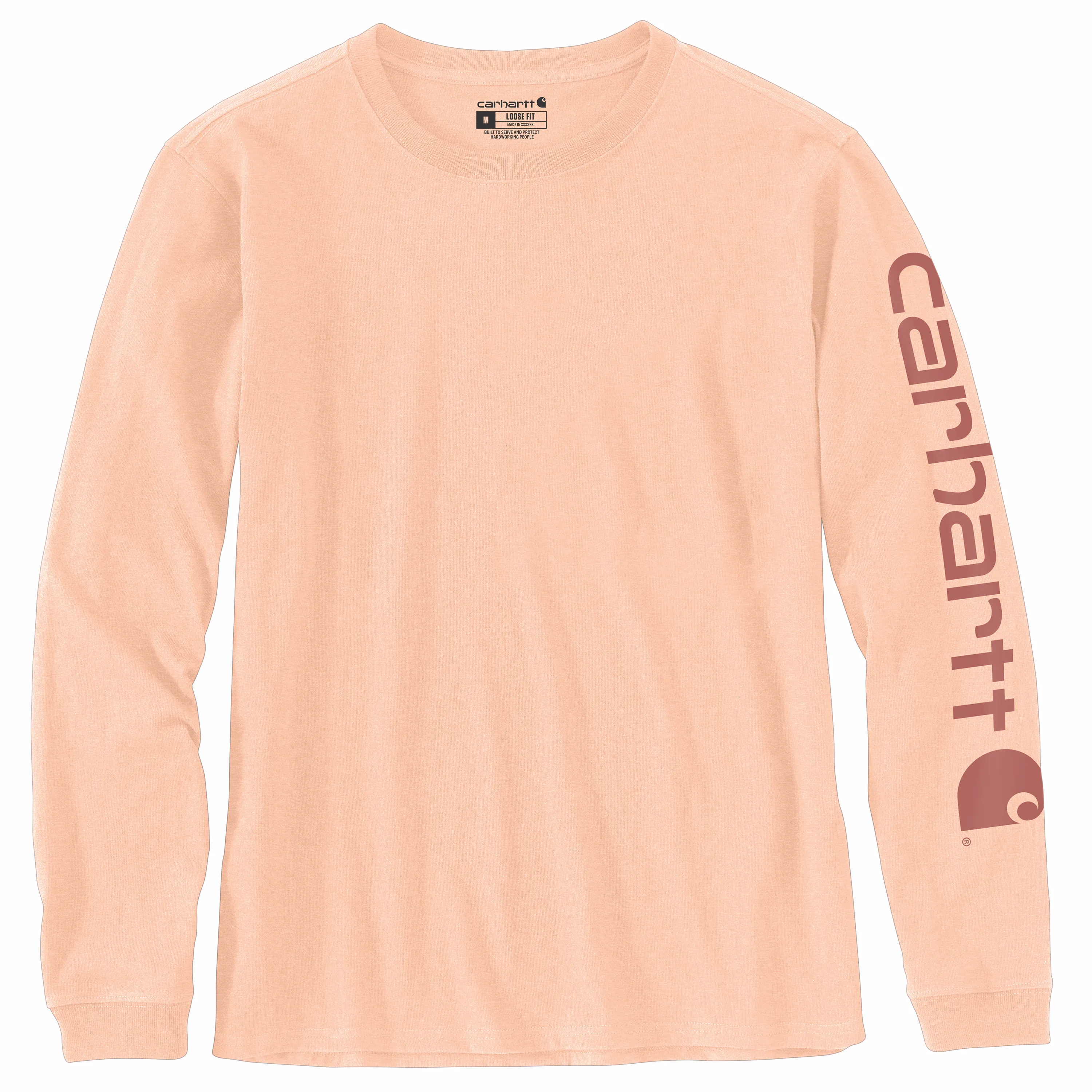 Carhartt Women's Heavyweight Long Sleeve Logo T-Shirt_Cantaloupe Heather