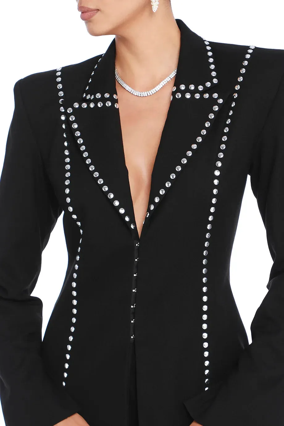 Cassius Studded Blazer With Shoulder Pads