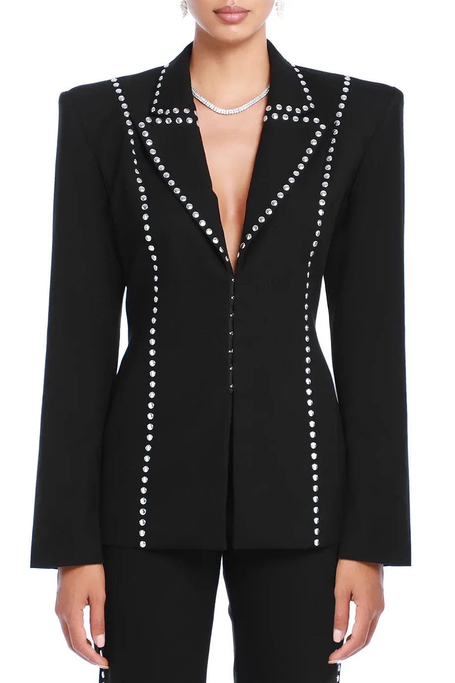 Cassius Studded Blazer With Shoulder Pads